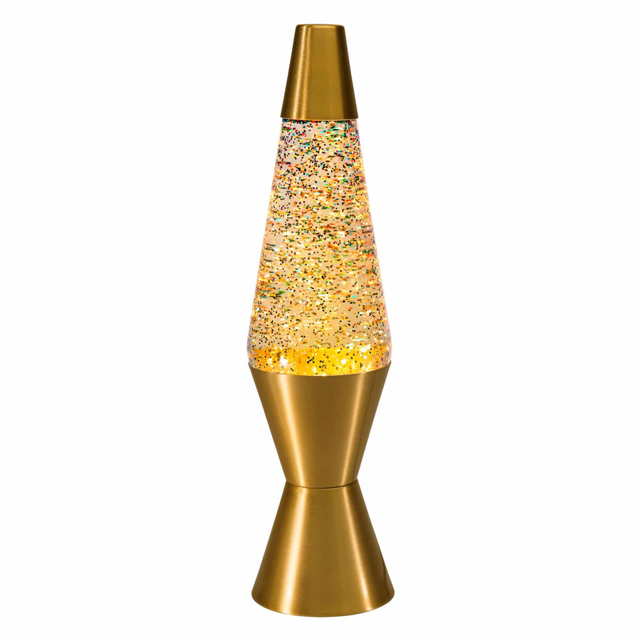 14.5″ LAMP RAINBOW GLITTER – CLEAR/GOLD X2